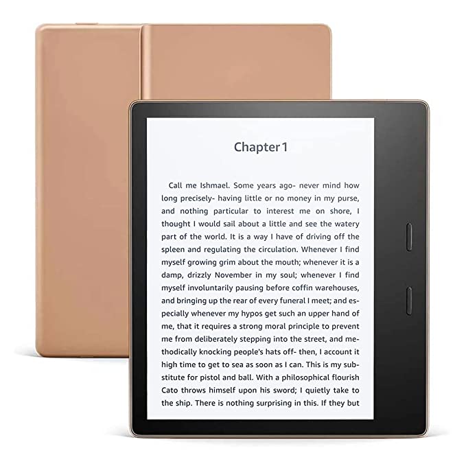 Kindle Oasis (B07L5JKKG8) 10th Gen, 7" Inch Display, 32 GB, Now with adjustable warm light, WiFi - Champagne Gold