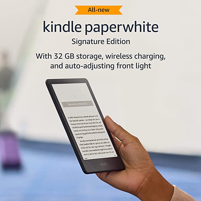 All-new Kindle Paperwhite Signature Edition (B08N3PFJLG) 32 GB Storage, 6.8" Inch Display, wireless charging, adjustable front light - Black
