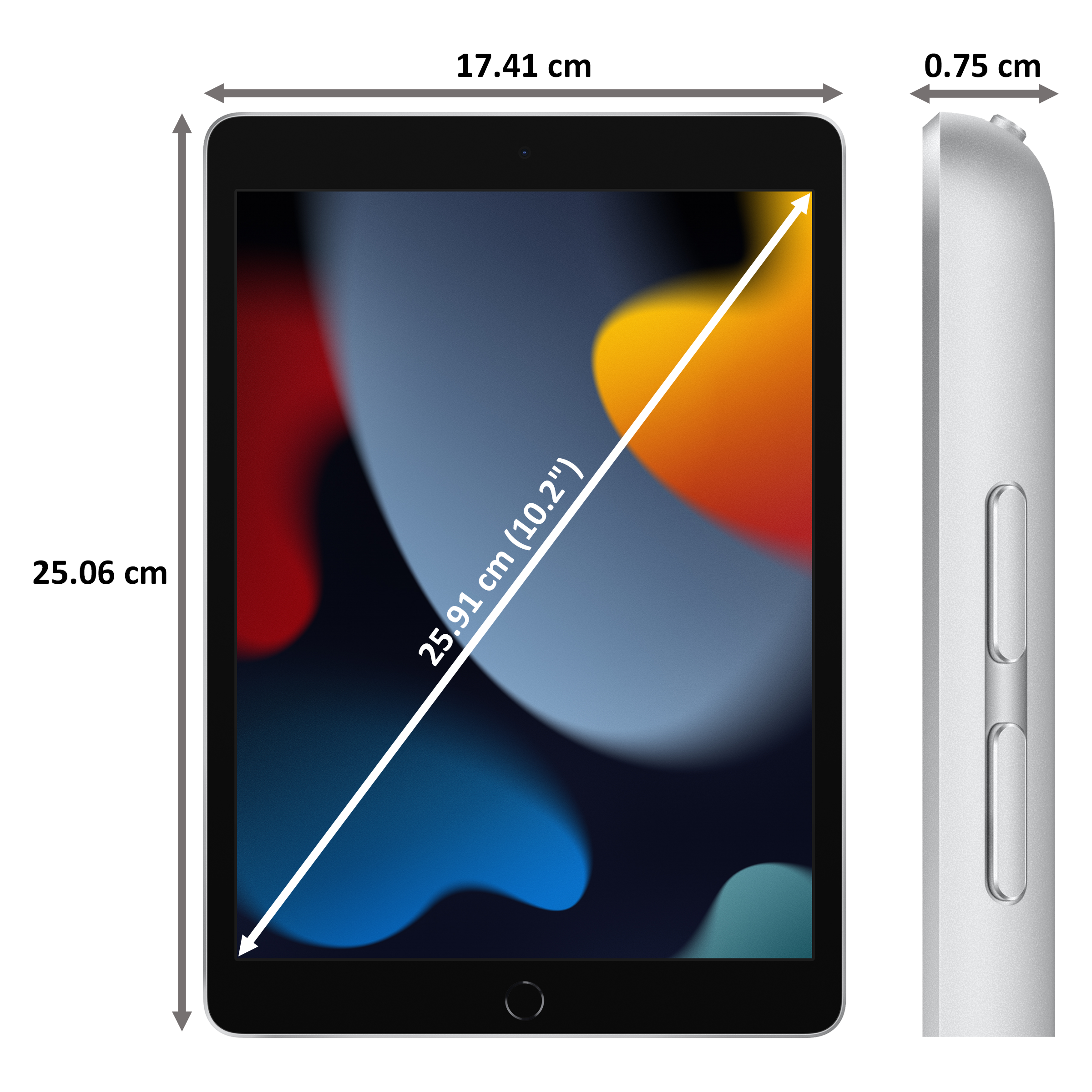 Apple iPad 9th Gen (MK2P3HN/A) Silver, 25.91 cm (10.2 inch) Wi-Fi Tablet , 256 GB, iOS 15