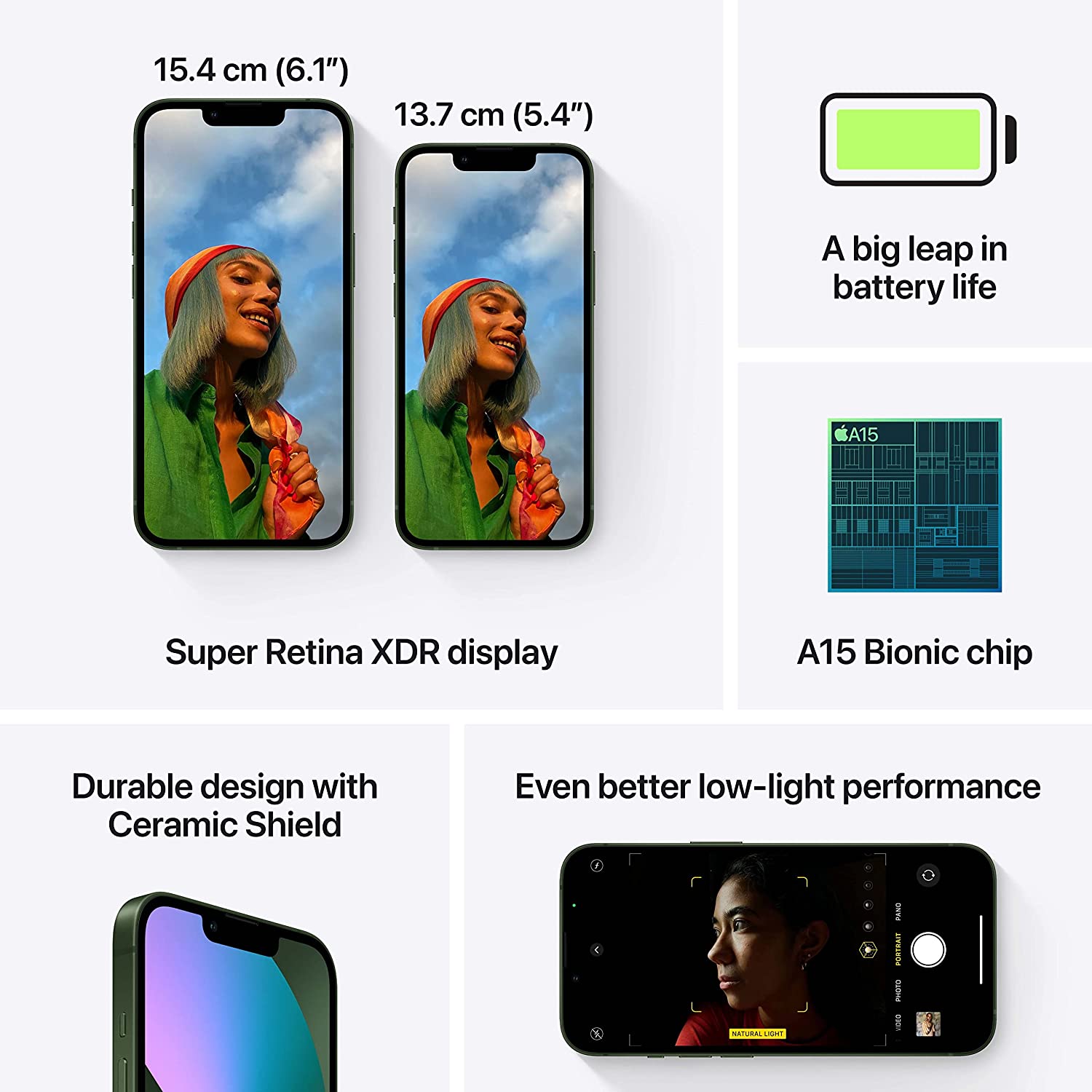 Apple MNGL3HN/A iPhone 13 4 GB RAM, 256 GB Storage, 6.1 Inch, Green