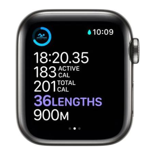 Apple Smart Watch S6 (M06X3HN/A) GPS + Cellular 40mm, Graphite Stainless  Steel Case with Black