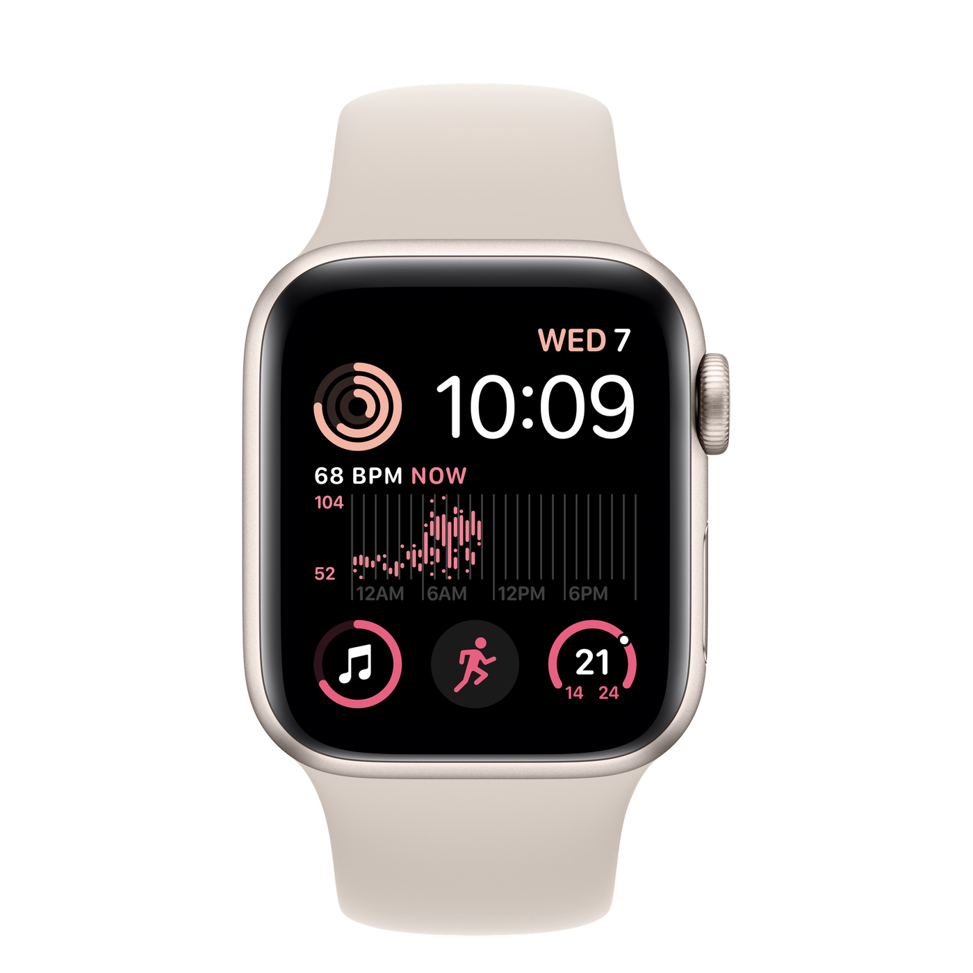 Apple Watch SE GPS + Cellular 40mm Starlight Aluminium Case with Starlight  Sport Band - Regular