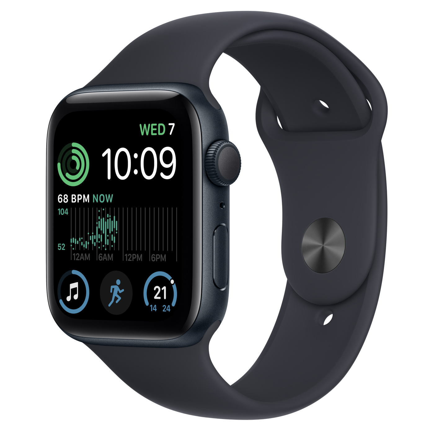 Apple Watch SE GPS 44mm Midnight Aluminium Case with Midnight Sport Band Regular