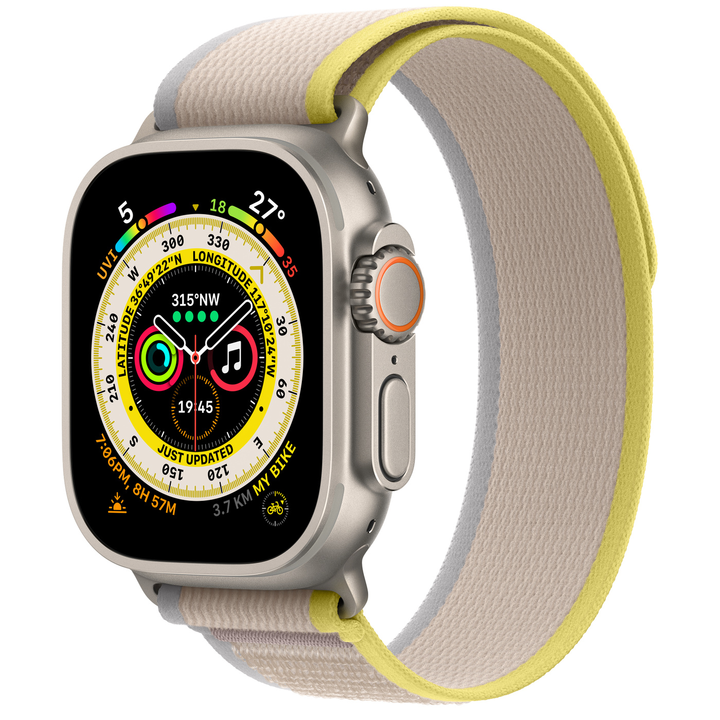 Apple Watch Ultra Titanium Case 49 with (M/L) Yellow/Beige Trail