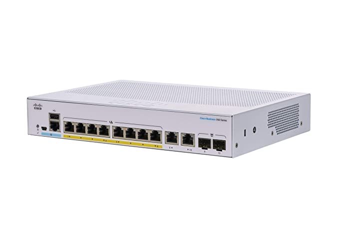 Cisco CBS350-8P-E-2G Managed Switch,  8 Port GE, PoE, Ext PS, 2x1G Combo, Limited Lifetime Protection