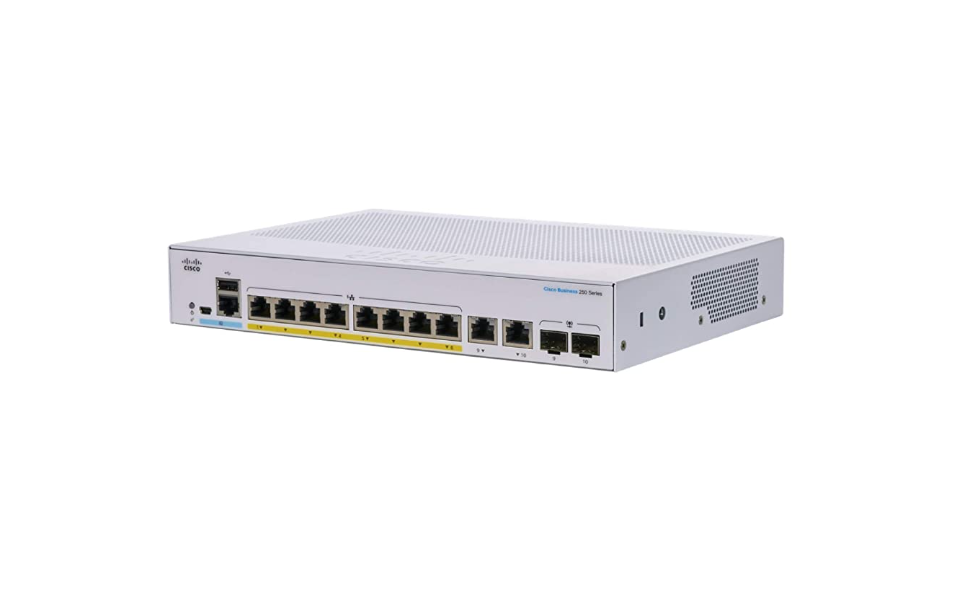 Cisco CBS350-8FP-2G-IN Managed Switch, 8 Port GE, Full PoE, 2x1G Combo