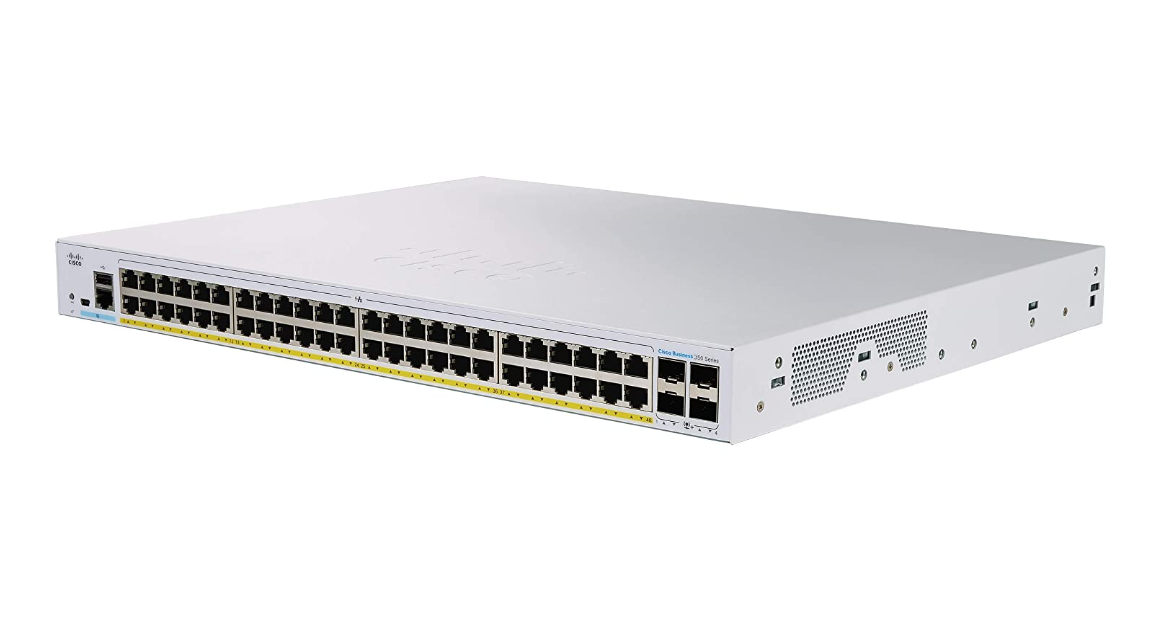 CISCO CBS350-48FP-4G-IN CBS Layer 2 switching, VLAN support, Spanning Tree Protocol (STP), advanced threat protection, IPv6 first-hop security, quality of service (QoS), sFlow, dynamic routing