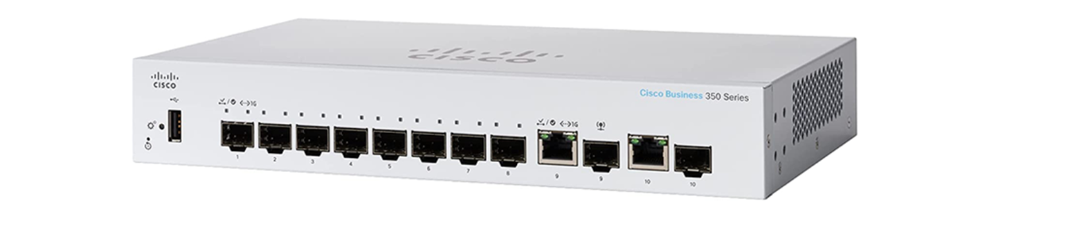 CISCO CBS350-8S-E-2G-IN CBS Layer 2 switching, VLAN support, Spanning Tree Protocol (STP), Advanced Threat Protection, IPv6 First-Hop Security, Quality of Service (QoS), sFlow, Dynamic Routing
