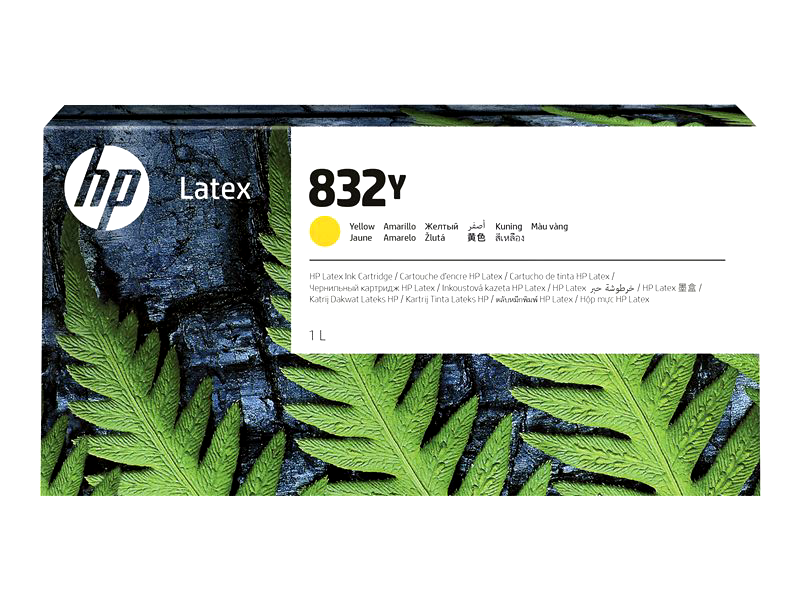 HP 832Y 1-liter Yellow Latex Ink Cartridge (4UV08A)