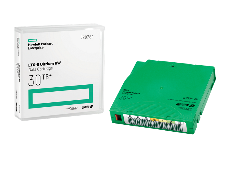 HPE Q2078AN LTO-8 Ultrium 30TB RW Non Custom Labeled Library Pack 20 Data Cartridges with Cases