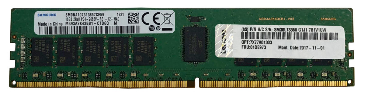 Lenovo 1x 32GB DDR4-3200 RDIMM PC4-25600R Dual Rank x4 Replacement