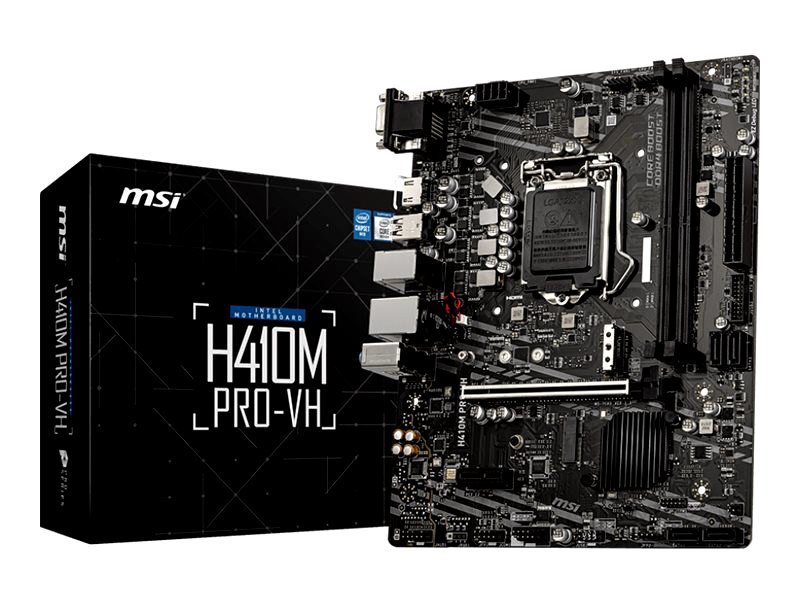 MSI H410M PRO-VH mATX Motherboard (10th Gen Intel Core, LGA 1200 Socket, DDR4, USB 3.2 Gen 1, Intel Gigabit LAN, VGA/HDMI)