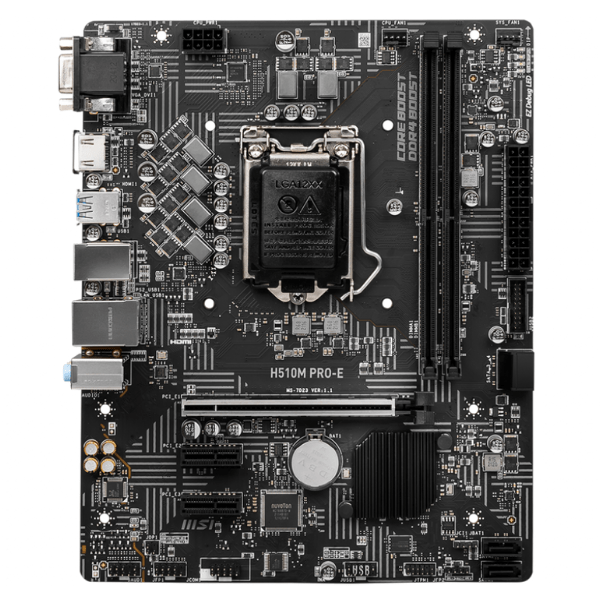 MSI H510M PRO-E-MOTHER BOARD, Black, Mirco-ATX, LGA 1200 socket, Intel H510 Chipset